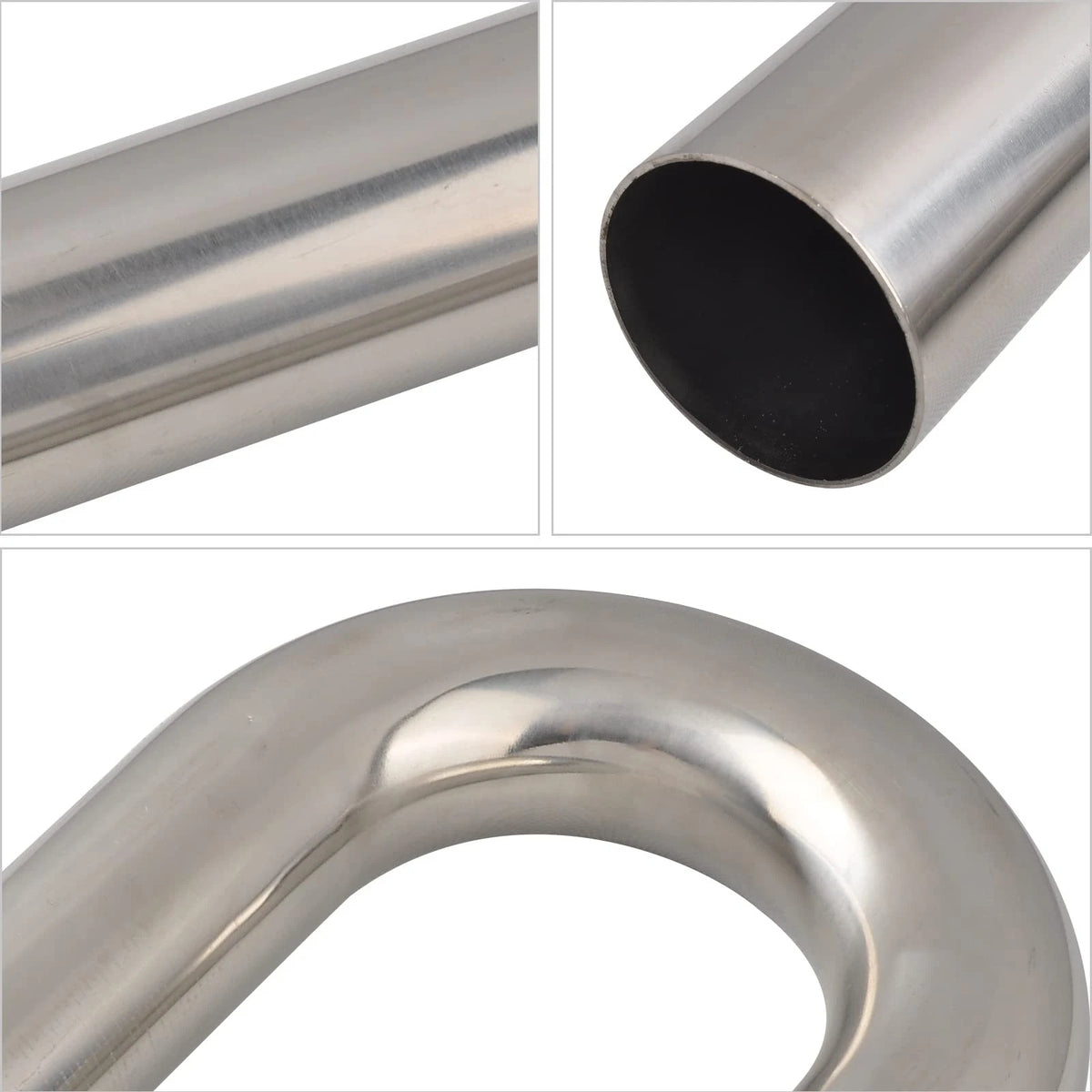 2X 2.5 Inch Mandrel Bend Exhaust Pipe for Universal Fit (T304 Stainless Steel)