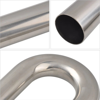 2X 2.5 Inch Mandrel Bend Exhaust Pipe for Universal Fit (T304 Stainless Steel)