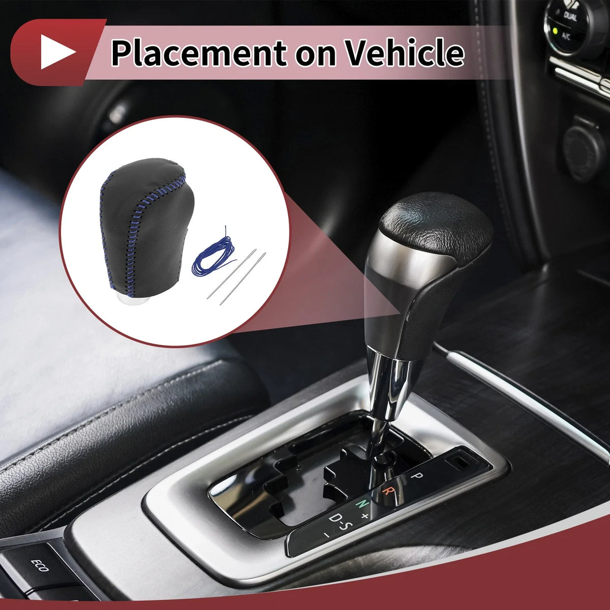 1 Pc Gear Shift Knob Cover for Nissan Rogue Sport (2017–2022) Black Blue