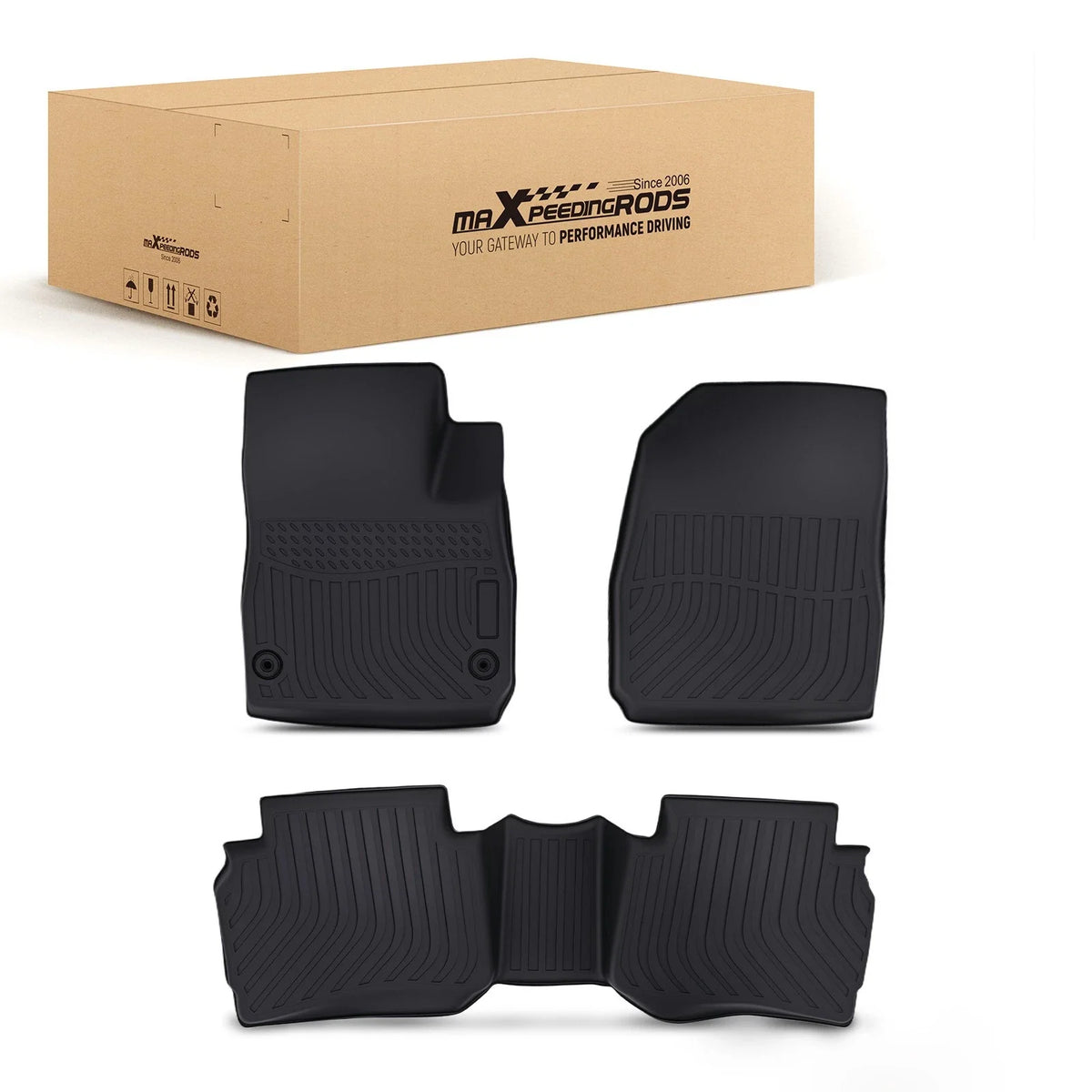 Black TPE Floor Mats for Chevrolet Malibu (2016–2025) Anti-Slip