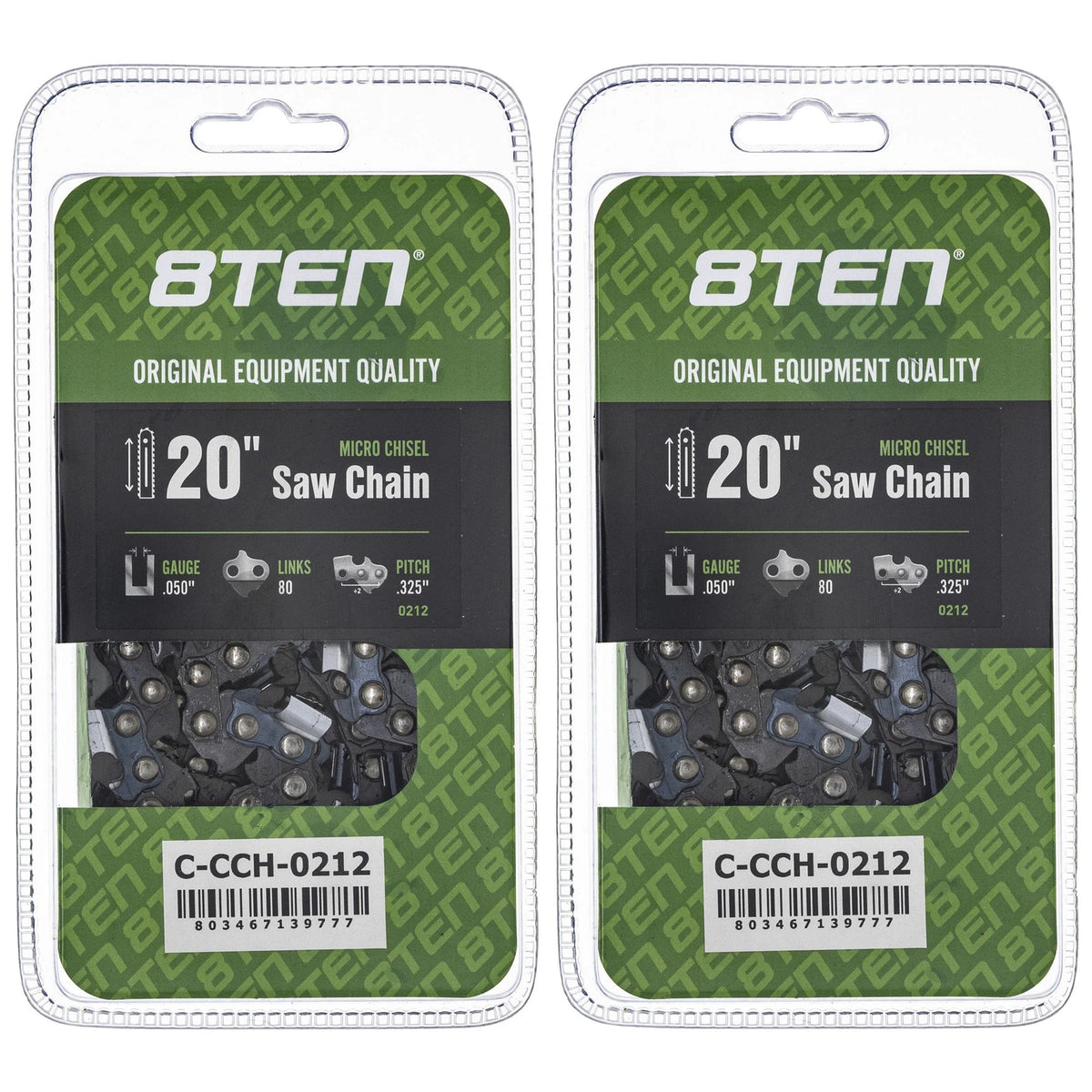 2X Micro Chisel Chainsaw Chain 20 Inch .050 .325 80DL for Husqvarna (581643680, H30 80, H23-78, 23RM380E, 23RS380E)