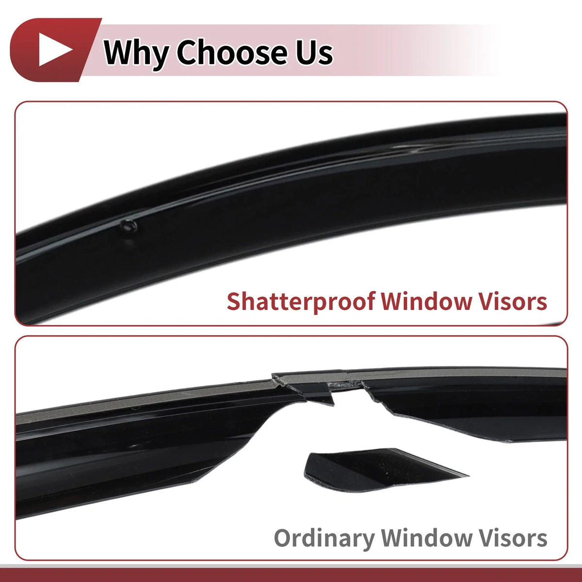 Set of 4 Window Deflectors for Nissan Altima (2007–2012) Black Vent Visor