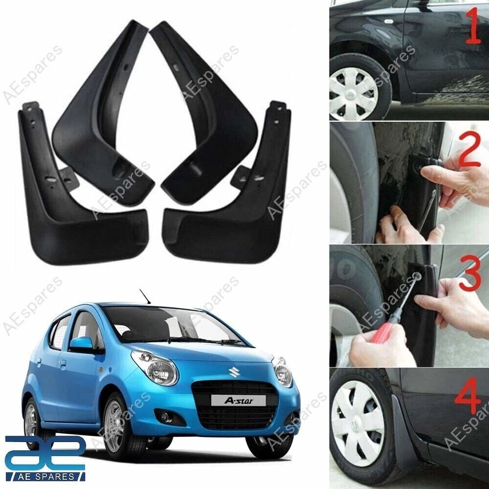 Mud Flap Set of 4 for Maruti Suzuki A-STAR (2008–2014)