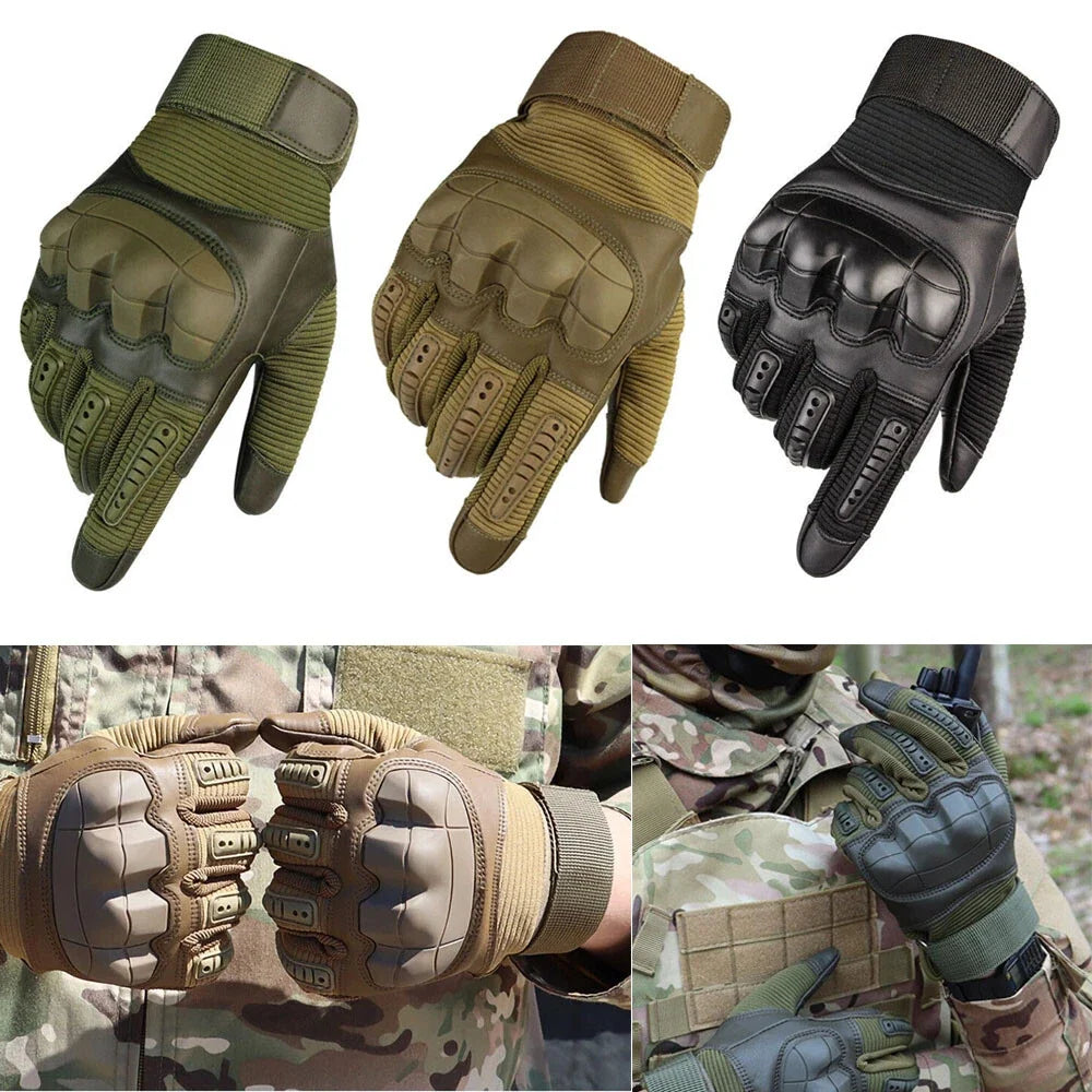 Tactical Touch Screen Gloves with Knuckle Protection - Army Military