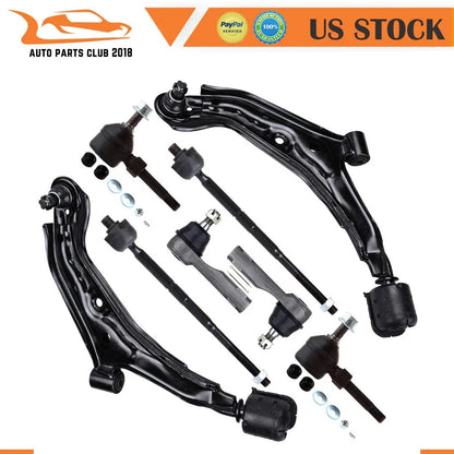 Set of 8 Front Lower Control Arms Tie Rods Sway Bars for Nissan Sentra (1995–1999)