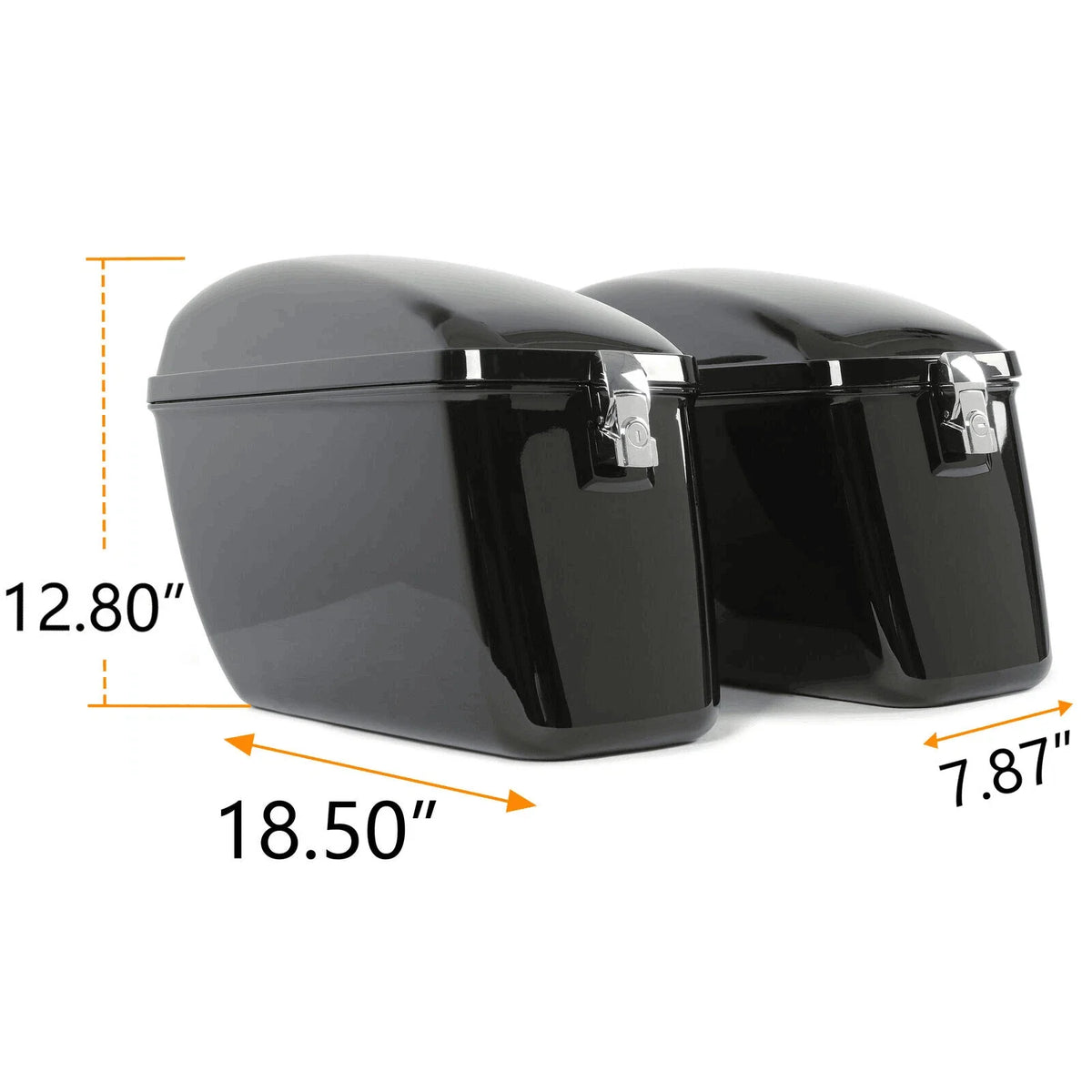 60L Black Hard Saddle Bags for Harley Dyna, Road Glide, Honda