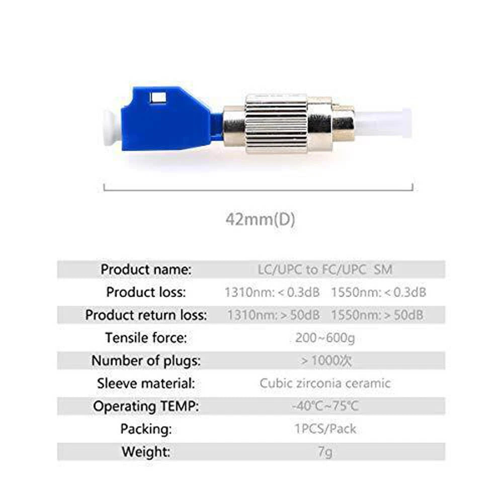 FC Male to LC Female Hybrid Optical Fiber Converter