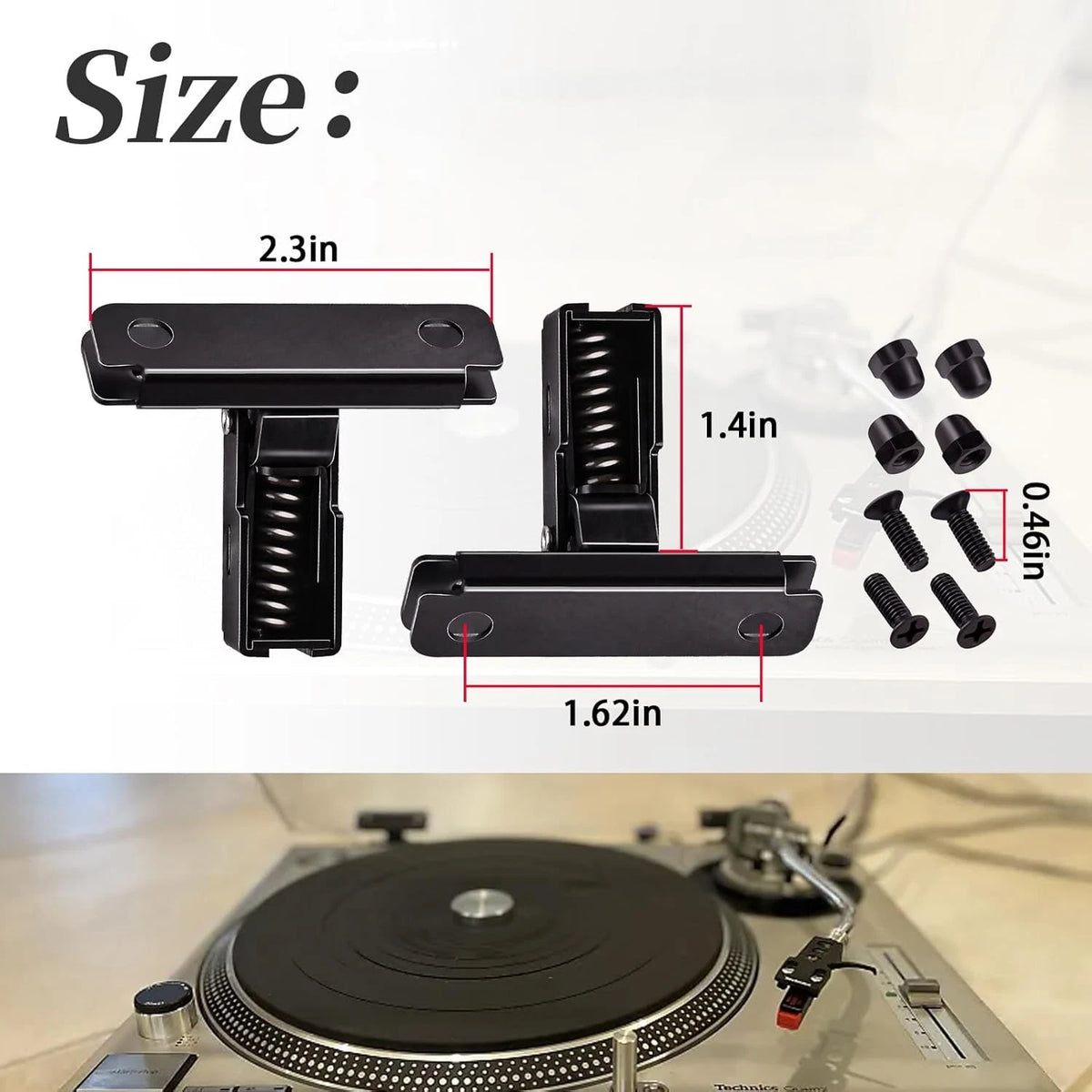 2X Dust Cover Hinges for Technics SL1200/SL1210 MK II (1972–Present)