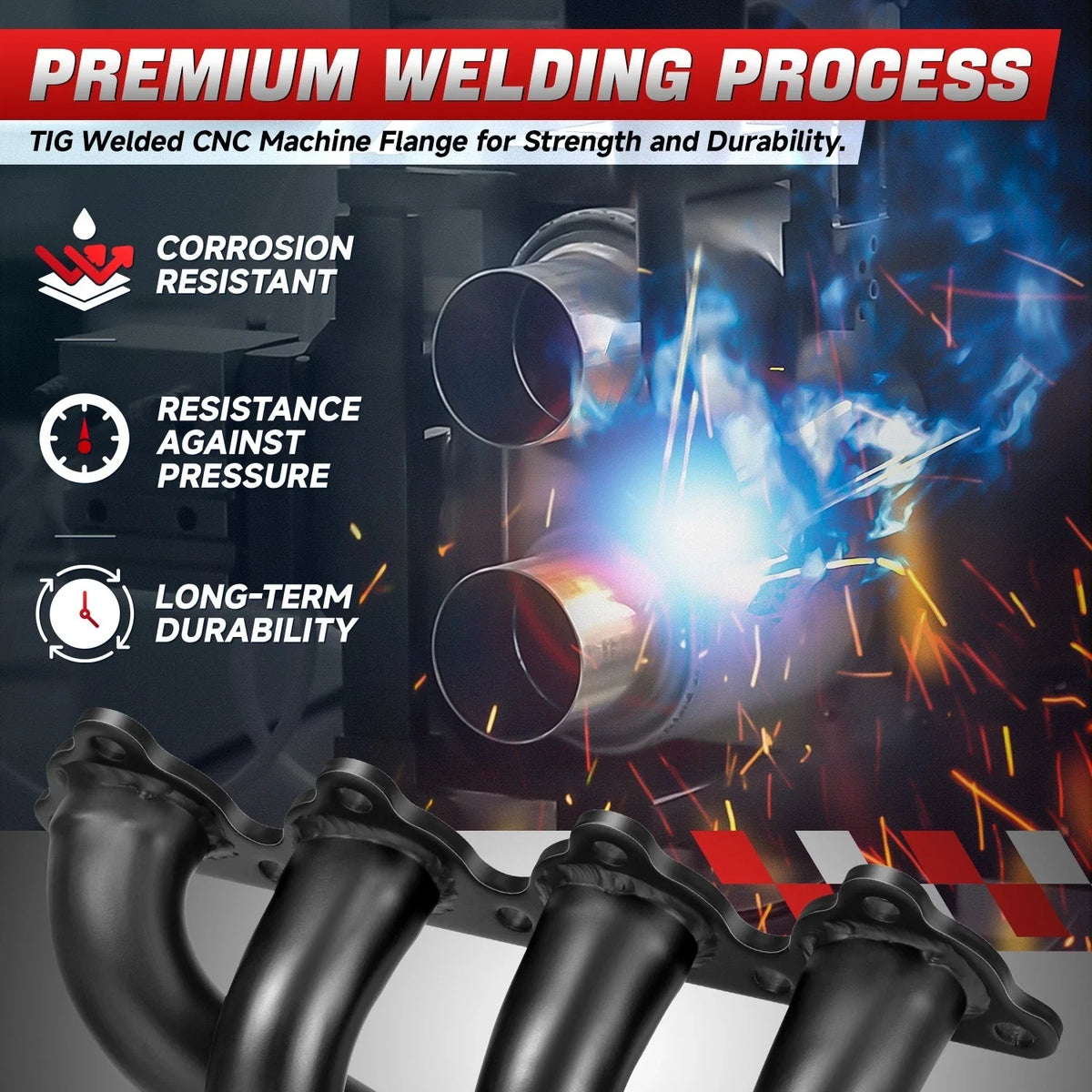 4-2-1 Exhaust Manifold Header for Honda Civic Del Sol CRX D15/D16 (88–00)