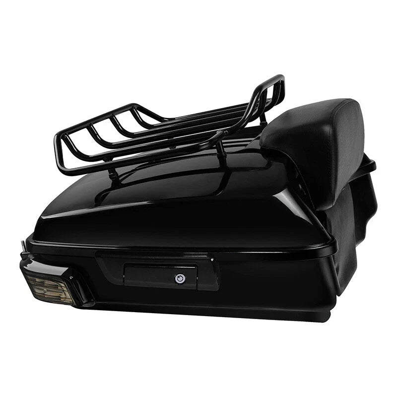 Black Chopped Trunk Backrest Rack Light for Harley Touring Road Glide (2014–2026)