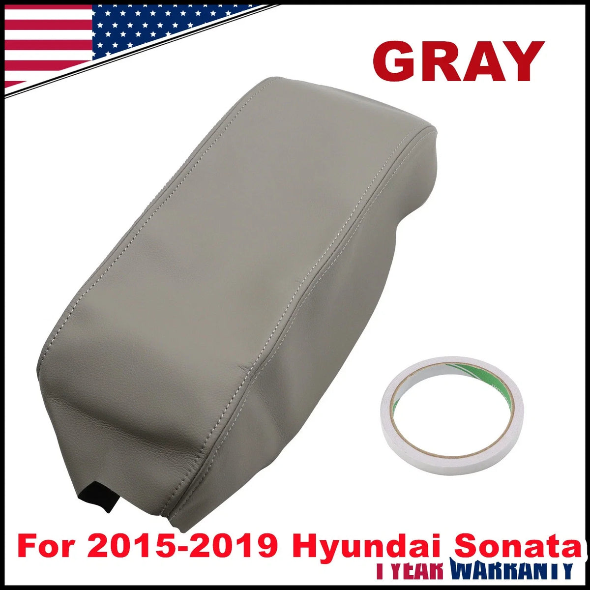 Armrest Cover for Hyundai Sonata (2015–2019) Gray