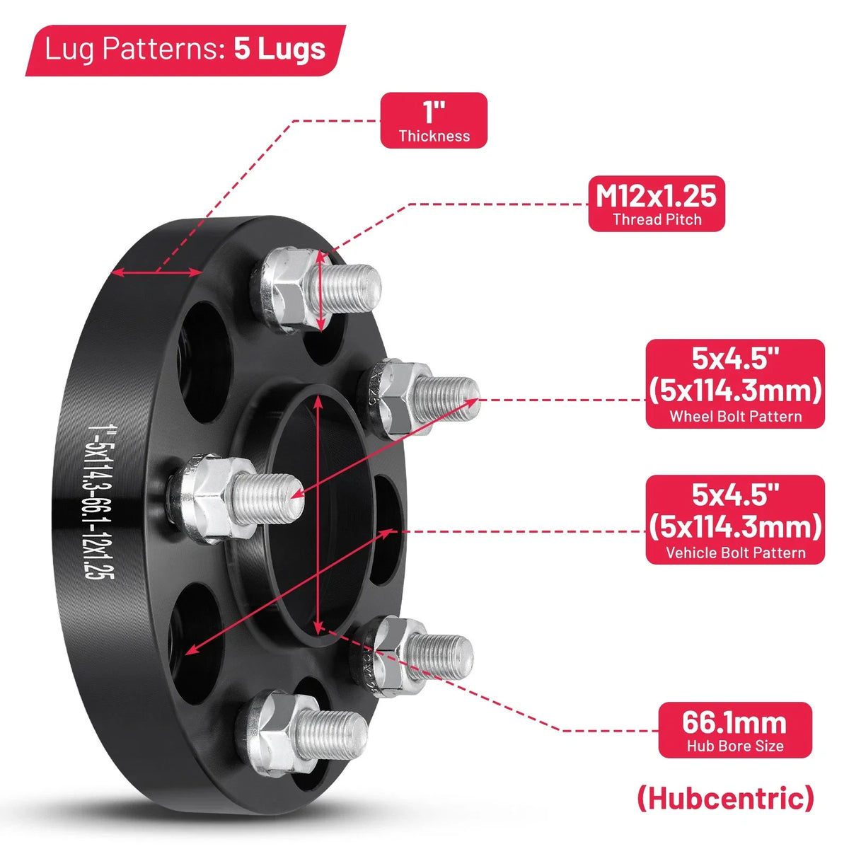 1" Hubcentric Wheel Spacers for Infiniti QX70 (2015–2020)