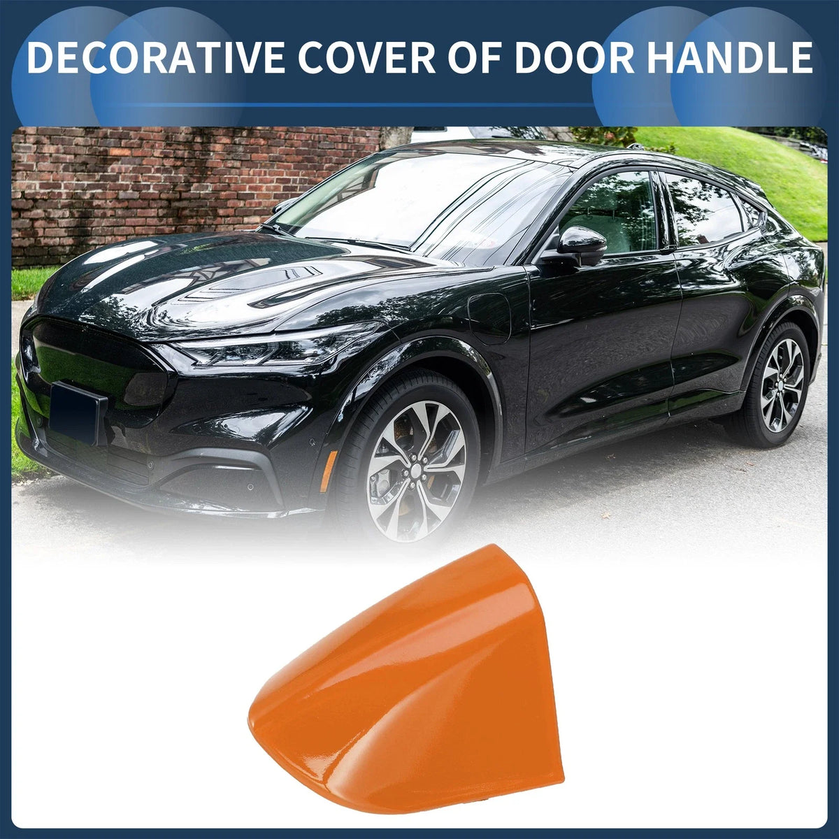1 Pc Door Handle Cover Front Left for Ford Mustang (2015–2020) ABS Orange