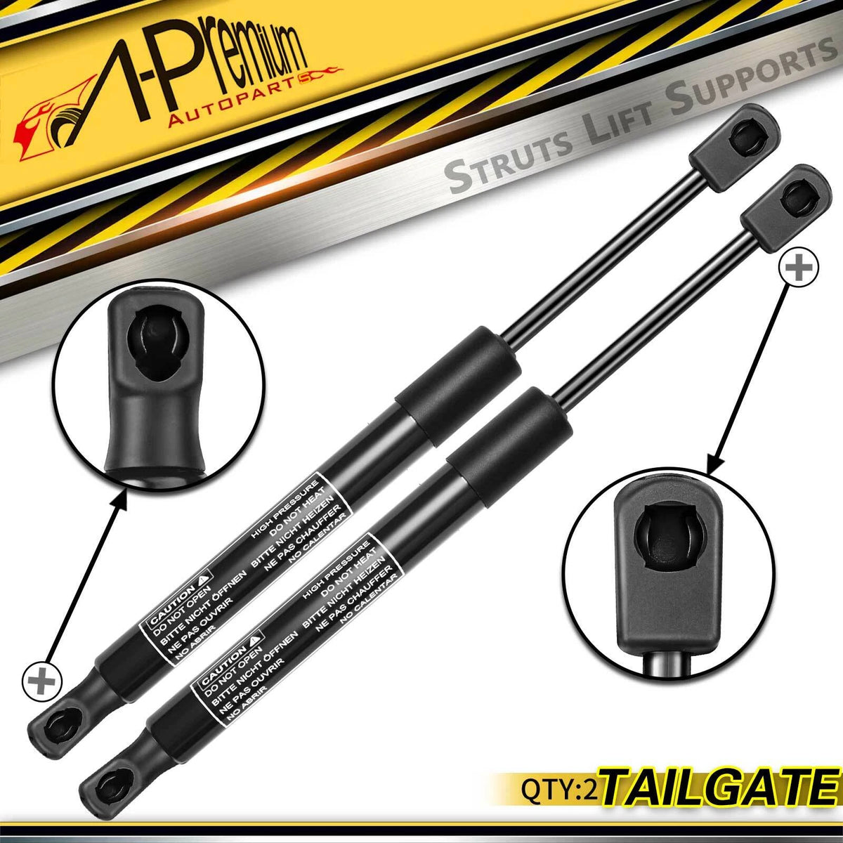 2X Rear Tailgate Lift Supports Shock Struts for Ford Mustang II (1974–1976) 8195382, 8557IU, 901213