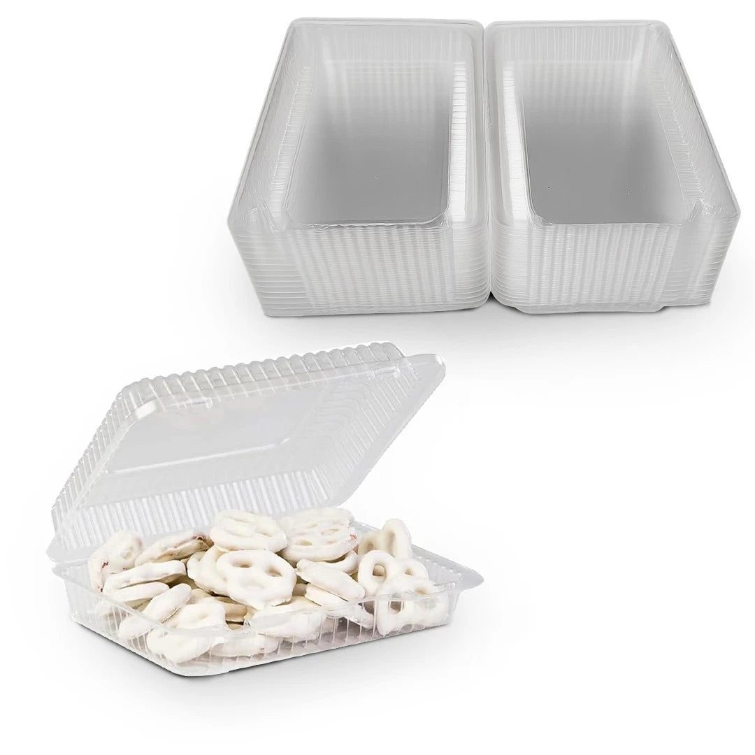 Pack of 500 Plastic Snack Containers with Lids 6.8" x 5.6" x 2.1"