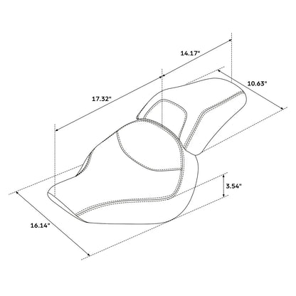Driver & Passenger Seats for Harley Softail Fat Boy FLSTF FLSTFB (2007–2017)