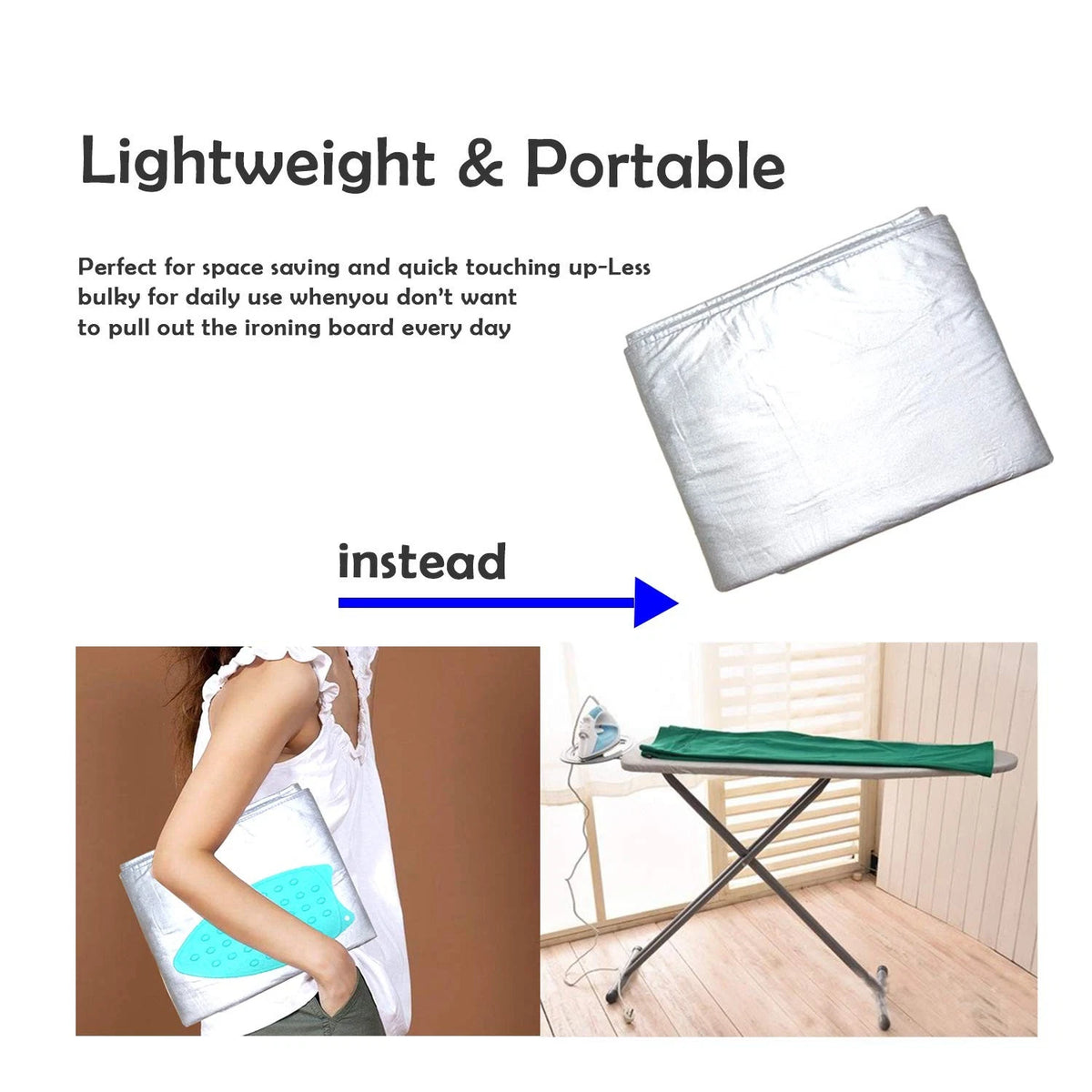 Extra Large Ironing Mat (47.25 x 21.55 inch) Portable Ironing Blanket
