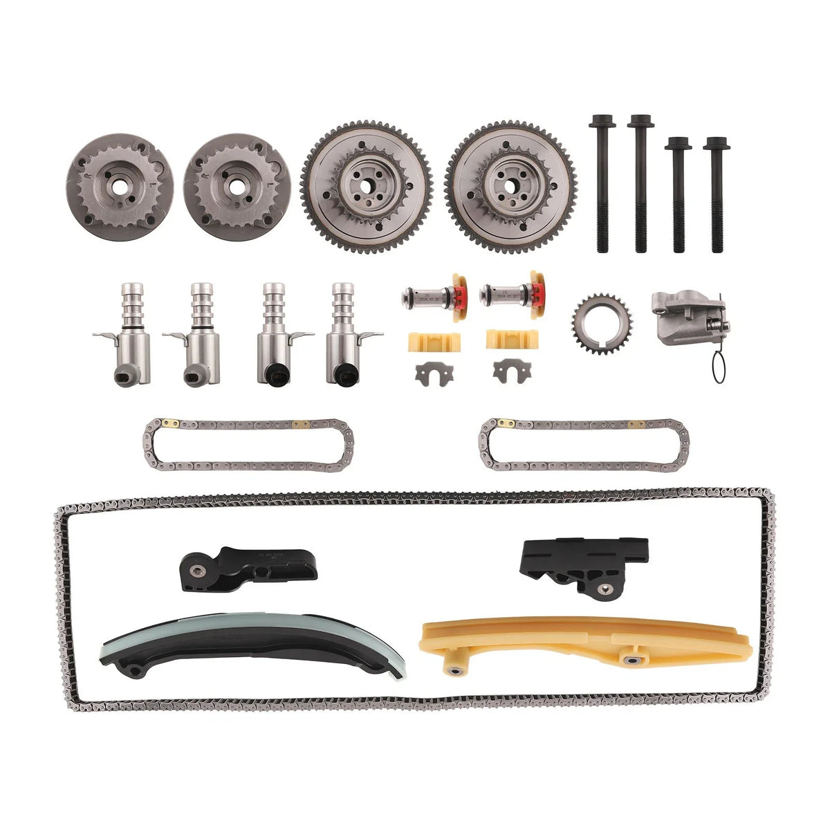 Timing Chain Kit + 4 VVT Solenoids for Ford Expedition Explorer Edge (2007–2019)