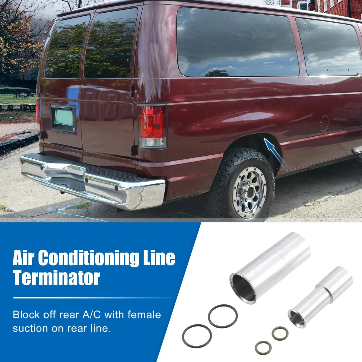 Set of 1 Rear AC Block Off Kit for Ford E Series Econoline Van (1992–2017)
