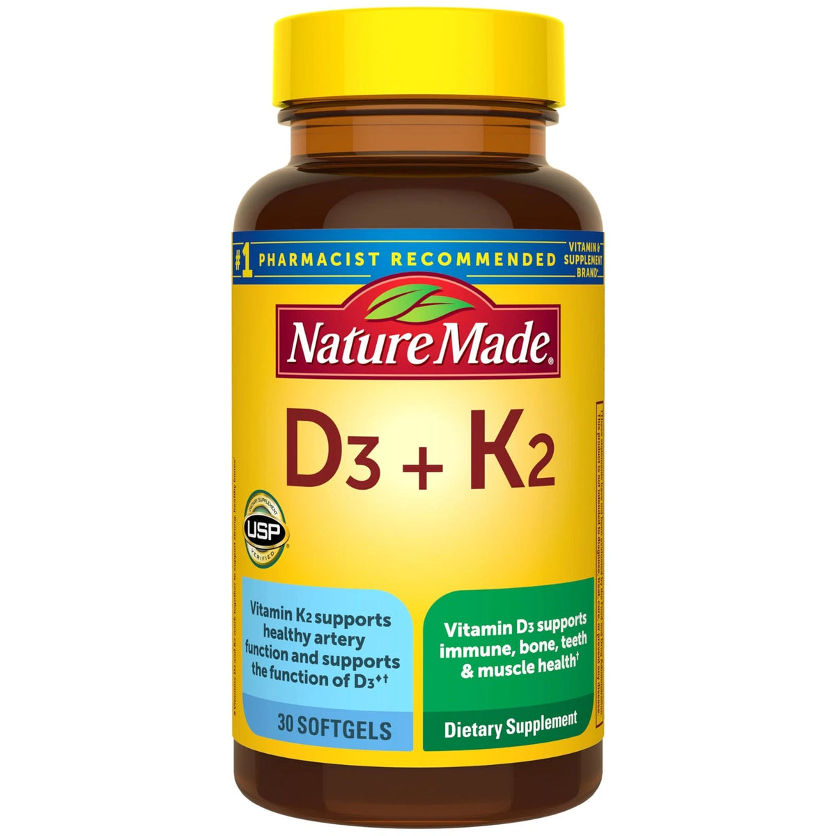 Nature Made Vitamin D3 K2 Supplement 5000 IU (125 mcg) 30 Count
