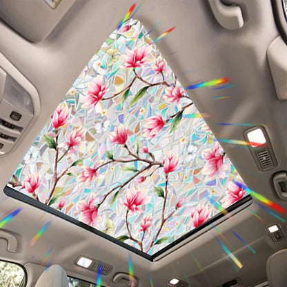 Pink Magnolia Flower Sunroof Film for Car Window Static Cling