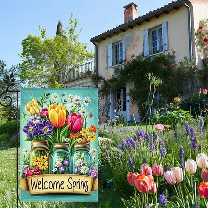 Floral Garden Flag 12x18 Inch Double Sided Multicolor