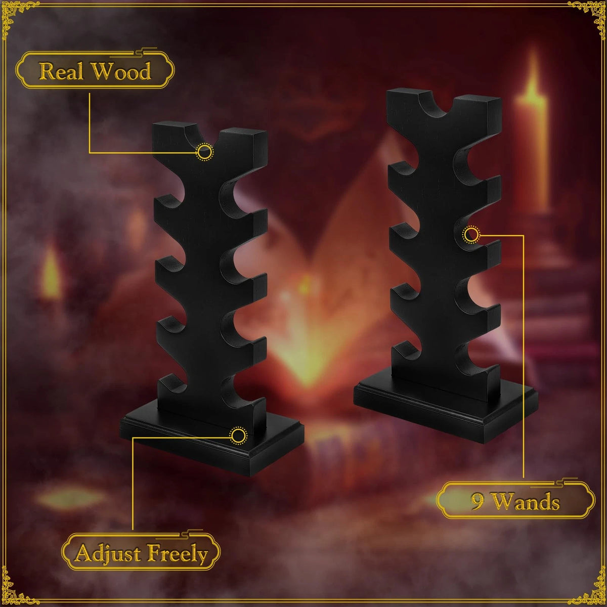 5-Tier Wooden Magic Wand Display Stand for Table Display
