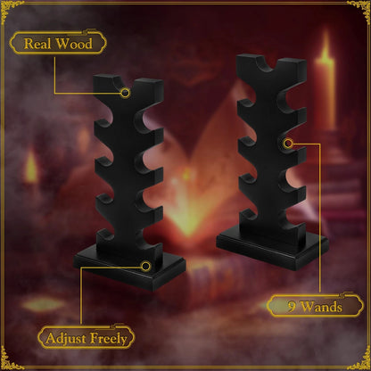 5-Tier Wooden Magic Wand Display Stand for Table Display