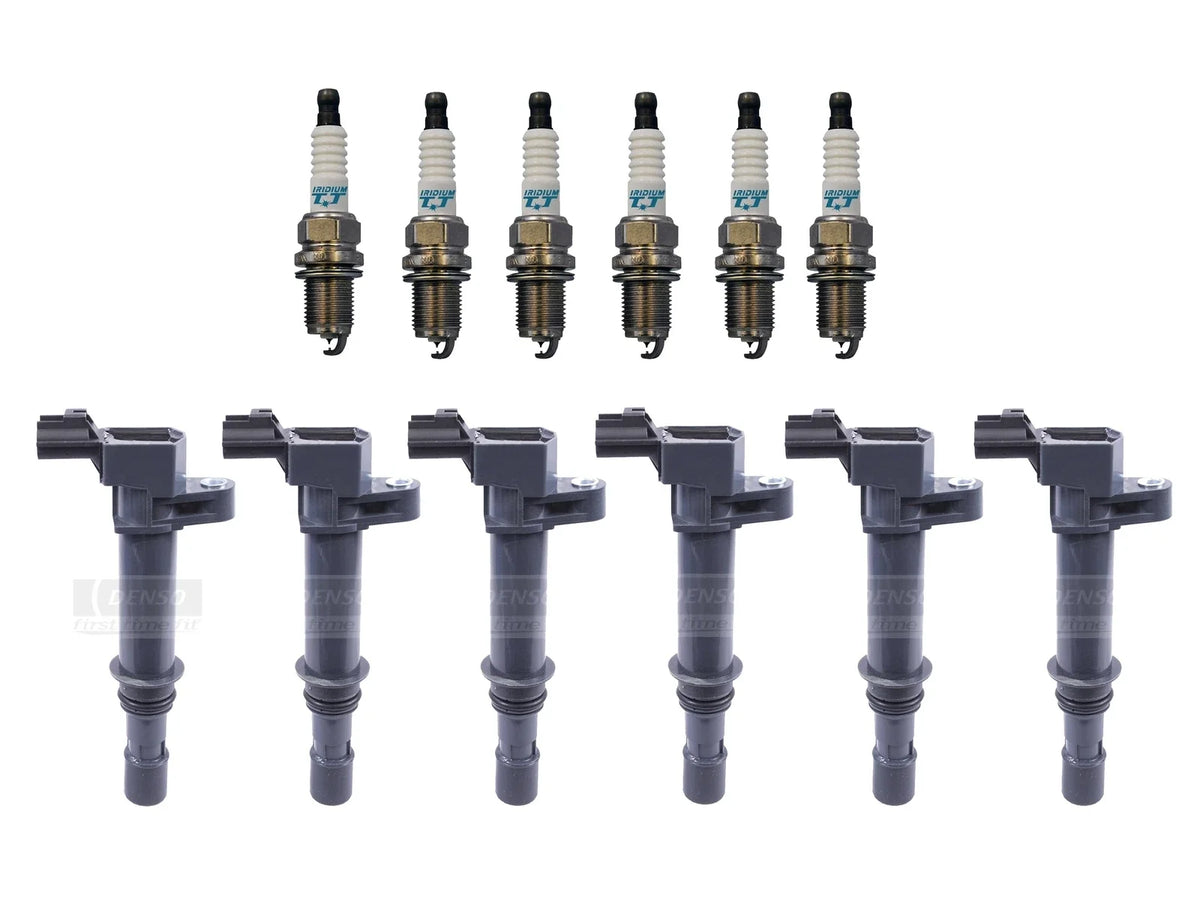 Set of 6 Ignition Coils & Iridium TT Spark Plugs for Jeep Dodge Mitsubishi