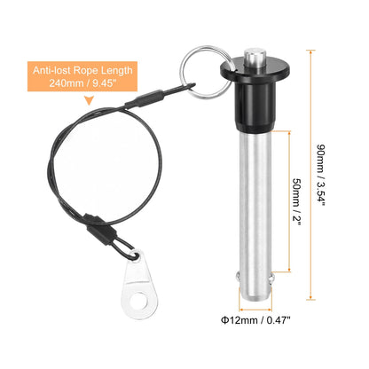 1Pc Stainless Steel Quick Release Pin Ф12x55 Ball Locking Pin for Automotive