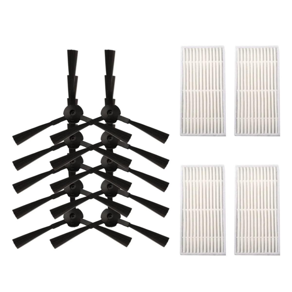 10pcs Side Brush & 4pcs Filter Mesh for Ariete Briciola 2711-2717 (2019)