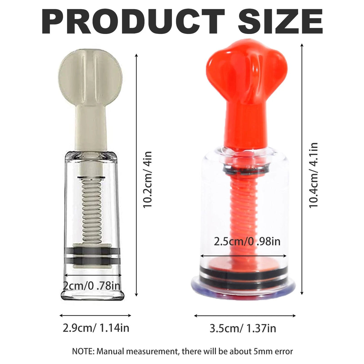 Set of 4 Red White Nipplesuckers for Flat Inverted