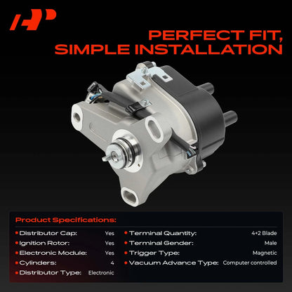 Ignition Distributor Set for Honda Prelude (1996–2001) 30100P13A01, 30100P5MA01, 30100PM5A01, 30105PM5A01