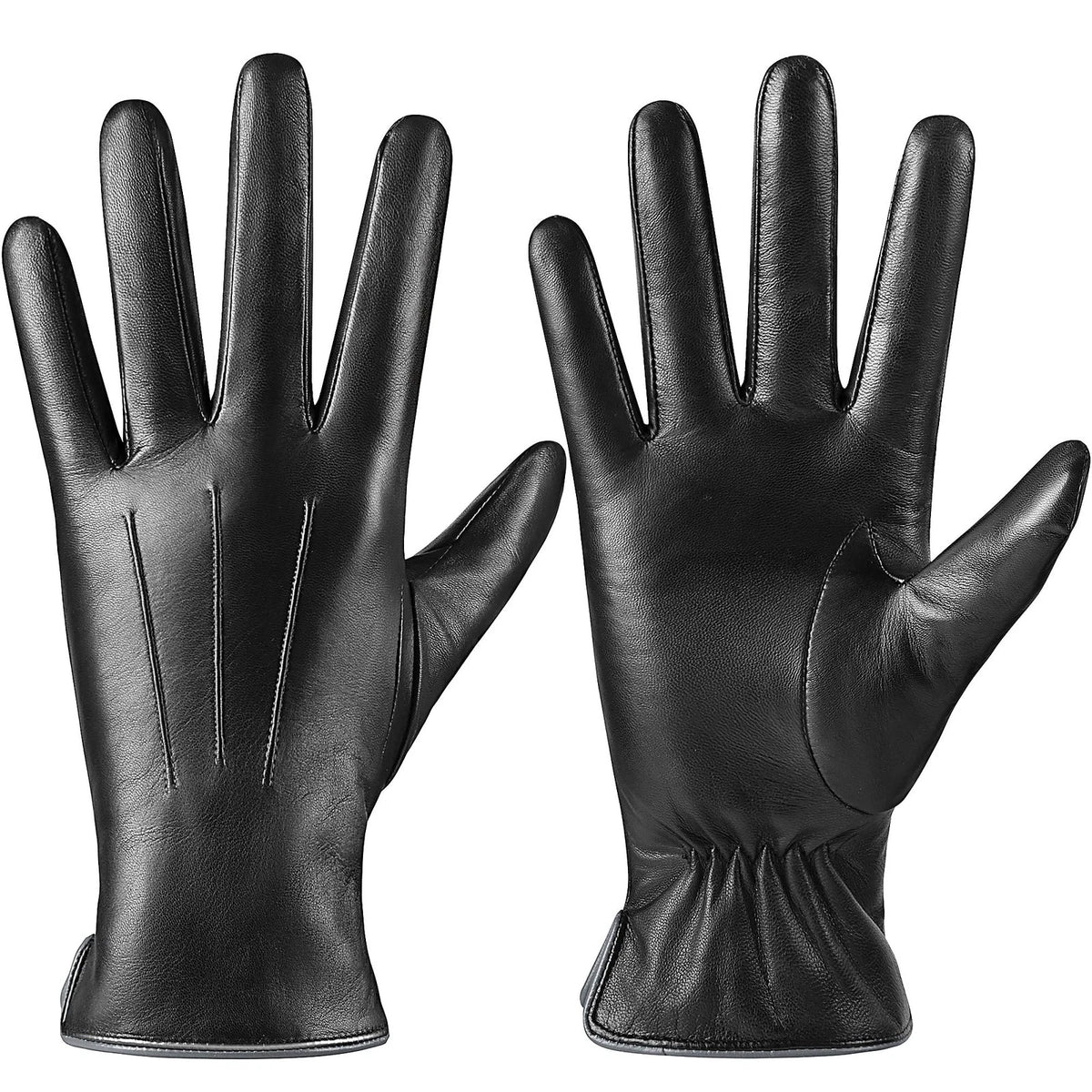Winter Fashion Leather Gloves for Women (Black)