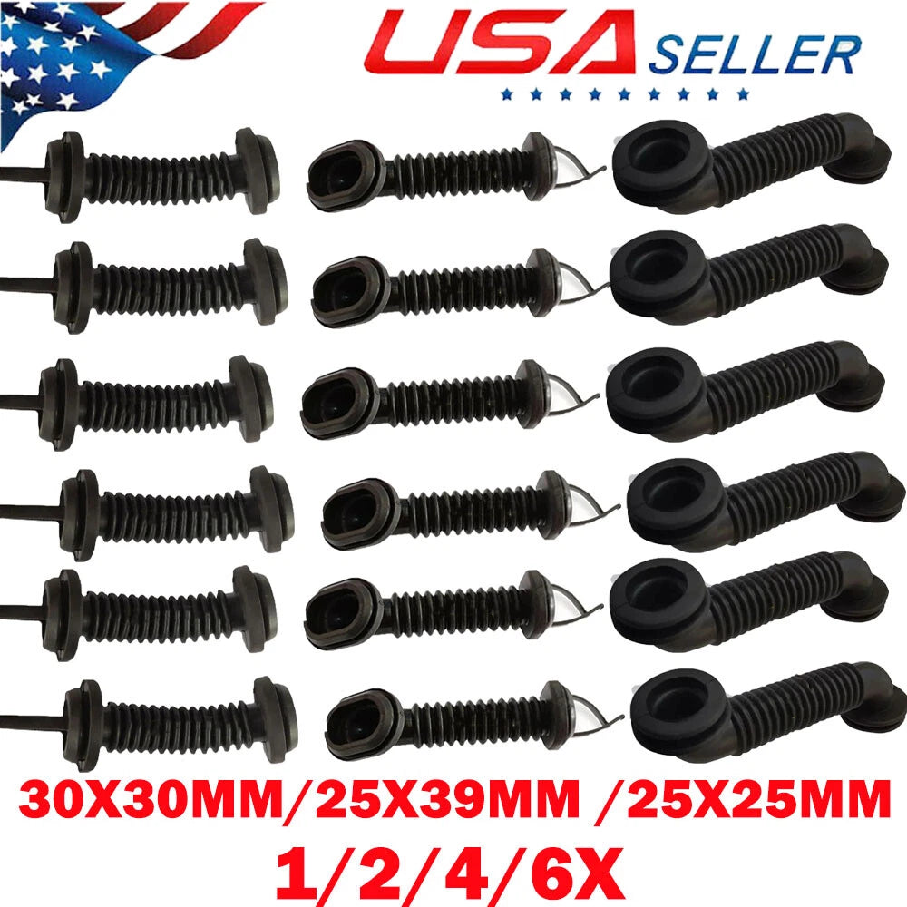 Set of 4 Dust-proof Rubber Tube for Car Wire Harness Door (25x25/25x39/30x30mm)