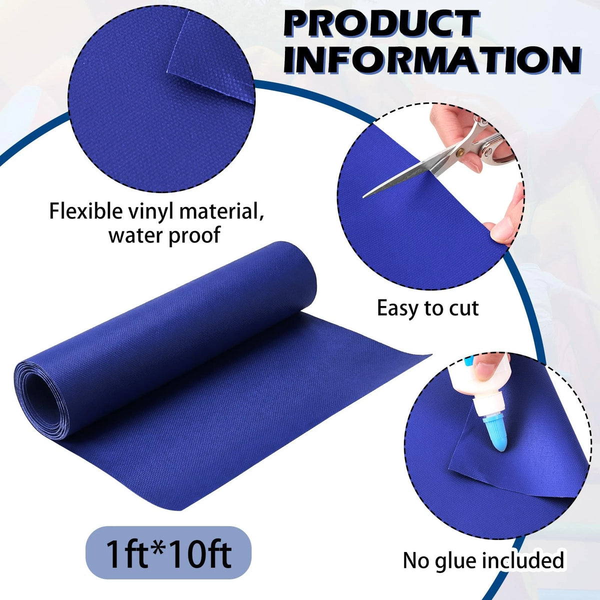 1ft x 10ft Vinyl Repair Patch Roll for Waterproof Pool Repair