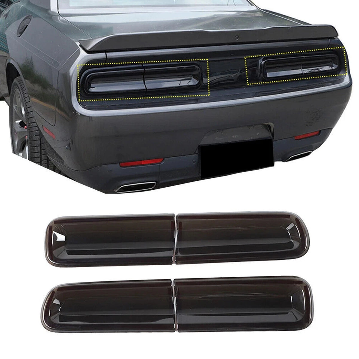 Smoked Tail Light Covers for Dodge Challenger (2015–2023)
