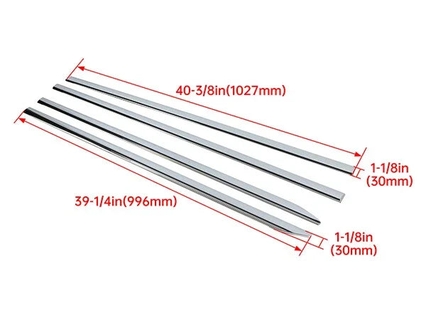 Set of 4 Chrome Body Side Door Molding Trim for Ram 1500 Crew Cab (2019–2022)
