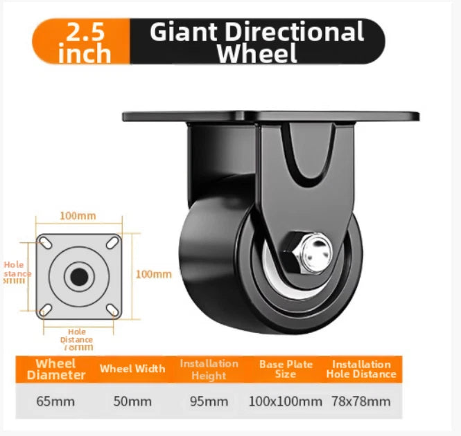 Set of 4 Low Gravity Casters Industrial Swivel Wheels for Heavy Loads