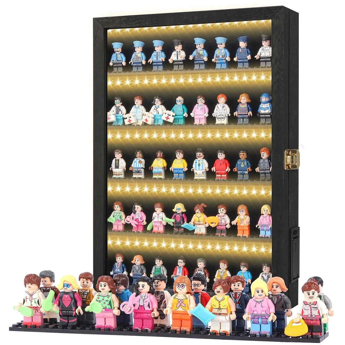 16x11 LED Lit Minifigure Display Case Cabinet - Glass Showcase