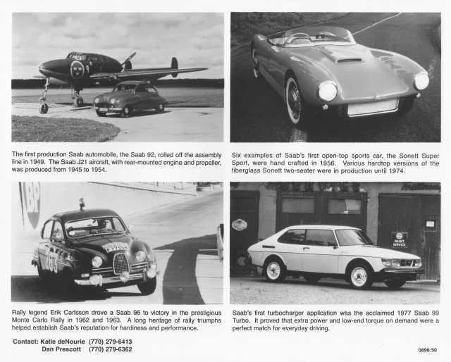 Saab Collage Press Photo for Sonett Super Sport 96 99 Turbo (1997)