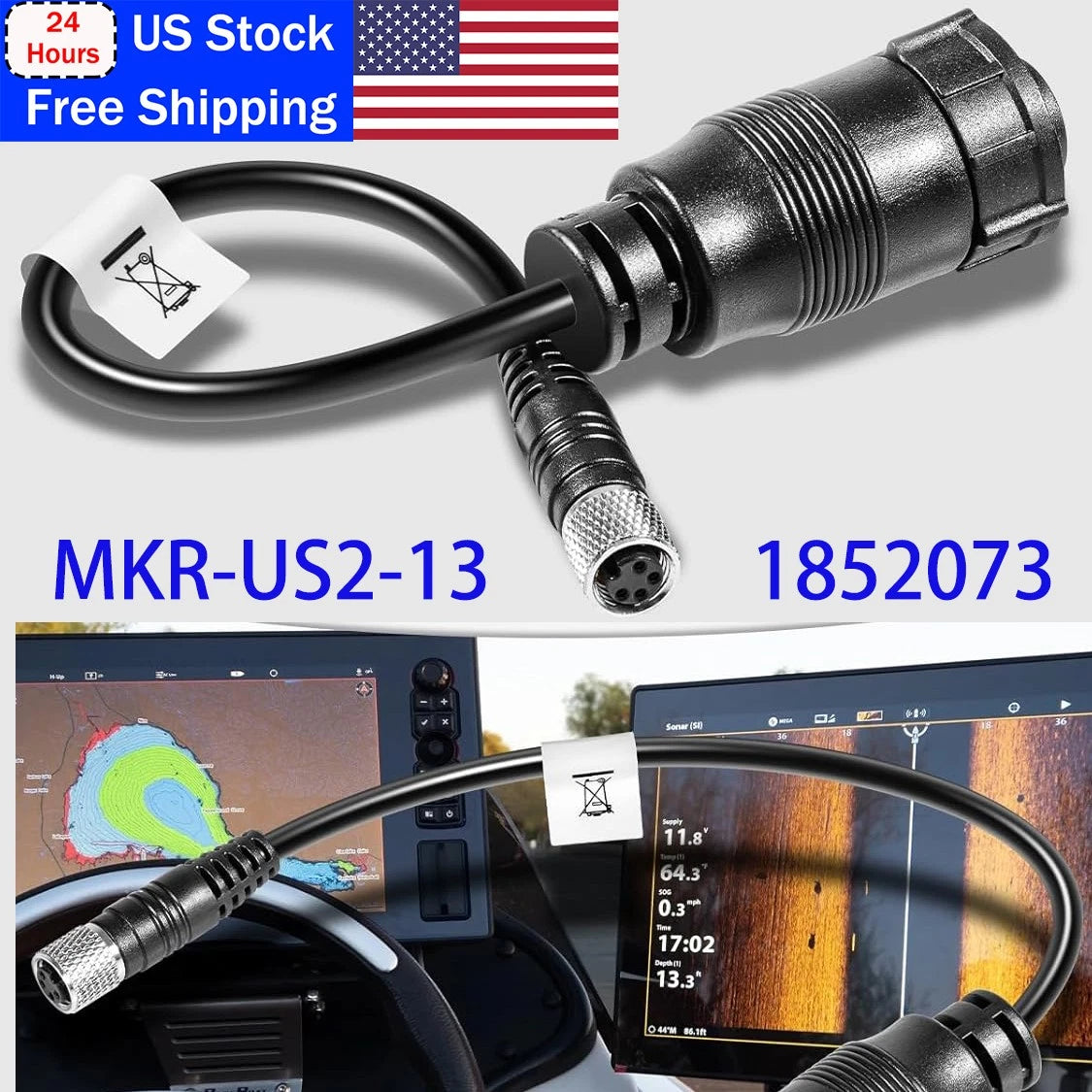 MKR-US2-13 Universal Sonar 2 Adapter Cable for Humminbird (1852073)