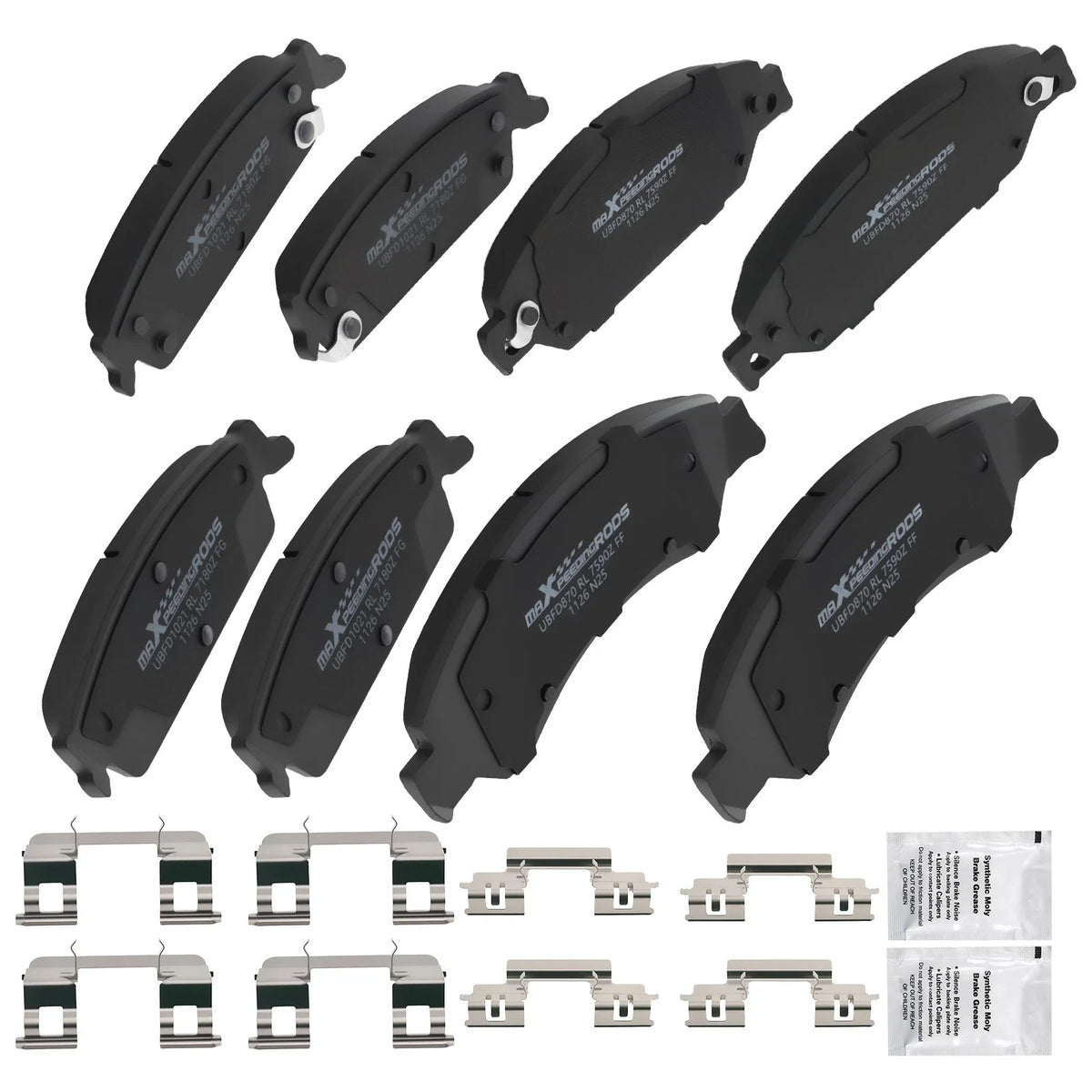 8pcs Ceramic Brake Pads Set for Cadillac Escalade/GMC Sierra 1500 (2007–2020)