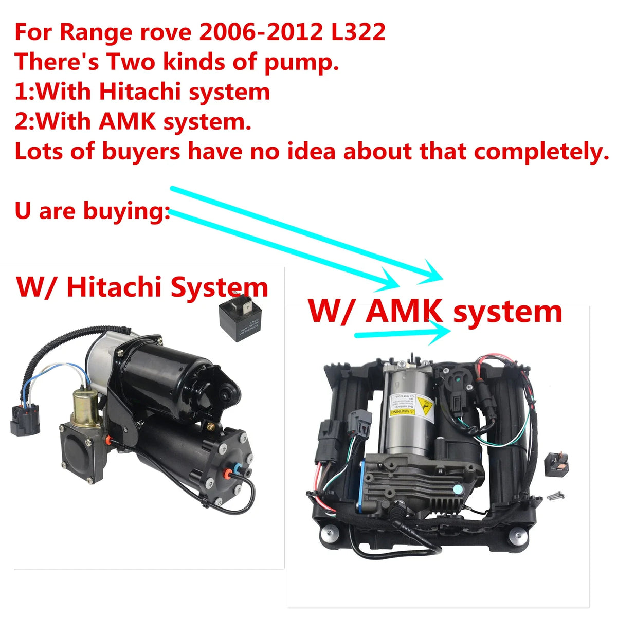 1PC Air Suspension Compressor for Range Rover L322 (2002–2012) LR041777