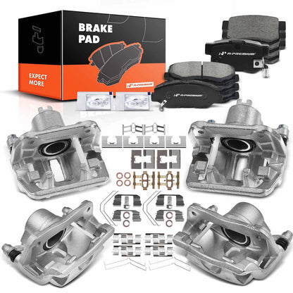 Set of 4 Brake Pads & Calipers for Honda Element (2003–2011) 45019S9AA01, 45019S9AA02, 45018SCVA04, 45018SCVA02