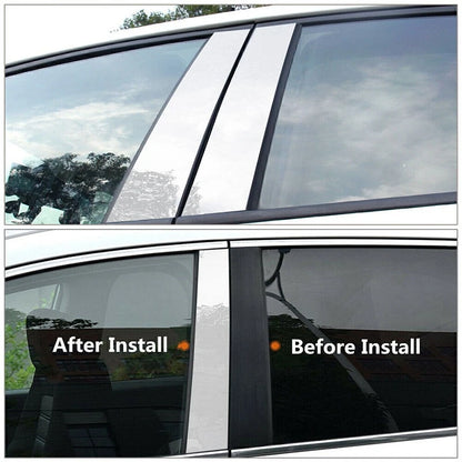 8X Silver Exterior Pillar Post Stickers for Hyundai Solaris Verna (2018–2022)