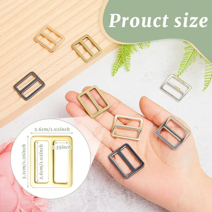 20X Flat Metal Slide Buckle 1 Inch Belt Adjuster Sliders for
