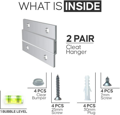 2 Pairs 2 Inch Heavy Duty French Cleat Hanger Kit