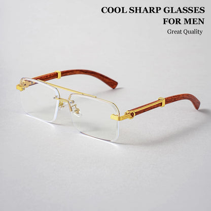 Rimless Rectangle Sunglasses for Men