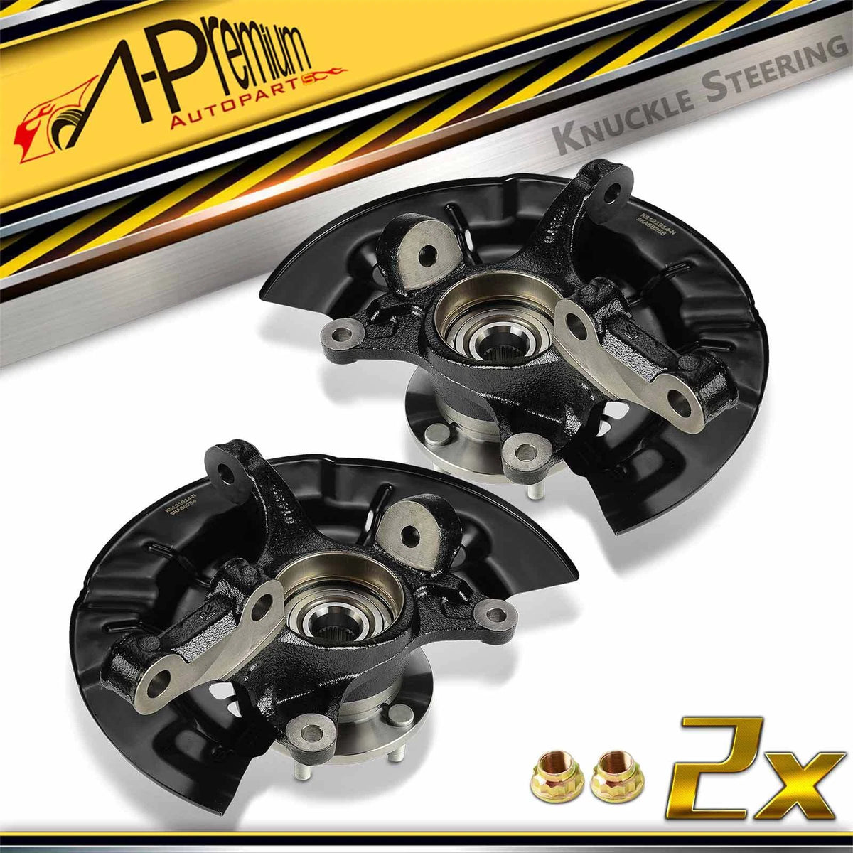 Pair Front Steering Knuckle & Hub Bearing for Toyota Camry Avalon (2012–2017) - 4321206240, 43502AA021, 4778206130